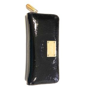 Black patent leather wallet